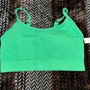Kelly green ribbed bralette